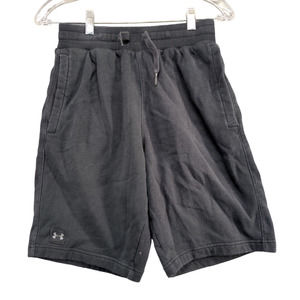 Under Armour Women's Sweat Shorts Black Size M Cotton Blend Slash Pockets
